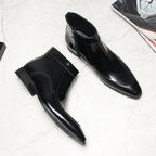 Genuine leather zipper leather boots for men Ankle bootsyes