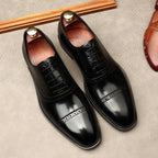 Hand - Patina Pointed Cap - Toe Oxfords Elegant Gala Dress Shoes Menyes