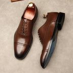 Hand - Patina Pointed Cap - Toe Oxfords Elegant Gala Dress Shoes Menyes