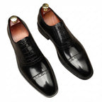 Hand - Patina Pointed Cap - Toe Oxfords Elegant Gala Dress Shoes Menyes