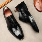 Hand - Patina Pointed Cap - Toe Oxfords Elegant Gala Dress Shoes Menyes