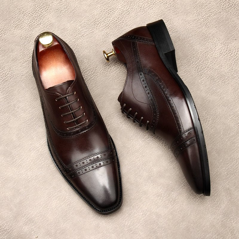 Heritage Cap Toe Oxfords: Refined Fashion Social Men's Dress Shoesyes