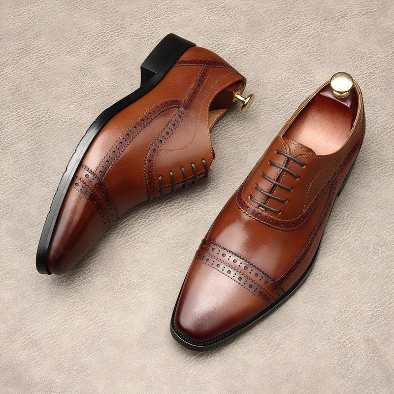 Heritage Cap Toe Oxfords: Refined Fashion Social Men's Dress Shoesyes