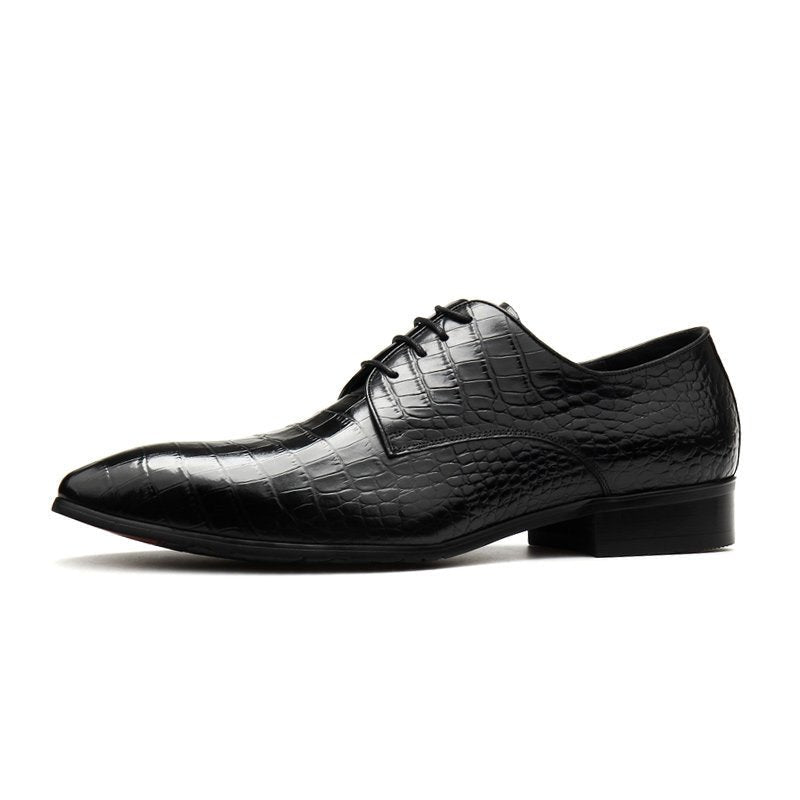 Italian Patina Croc Derby: Luxury Party & Prom Formal Dress Shoesyes