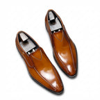 Italian Style Artisan Loafers: Stylish Men's Wedding Dress Shoesyes