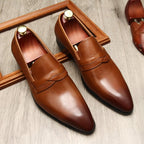 Italian Style Men's Dress Shoes: Stylish Wedding Pointed Toe Loafersyes
