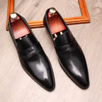 Italian Style Men's Dress Shoes: Stylish Wedding Pointed Toe Loafersyes