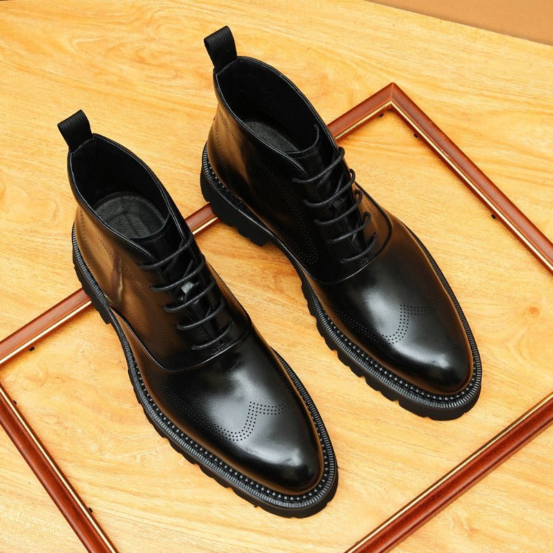 lace up dress boots men's fashion Ankle bootsyes