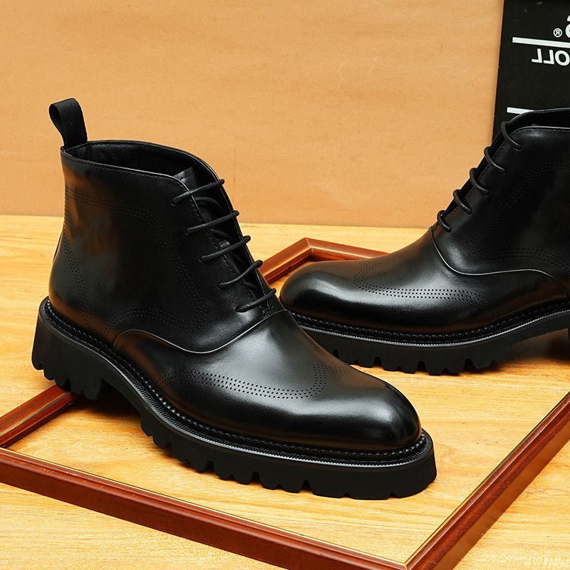 lace up dress boots men's fashion Ankle bootsyes