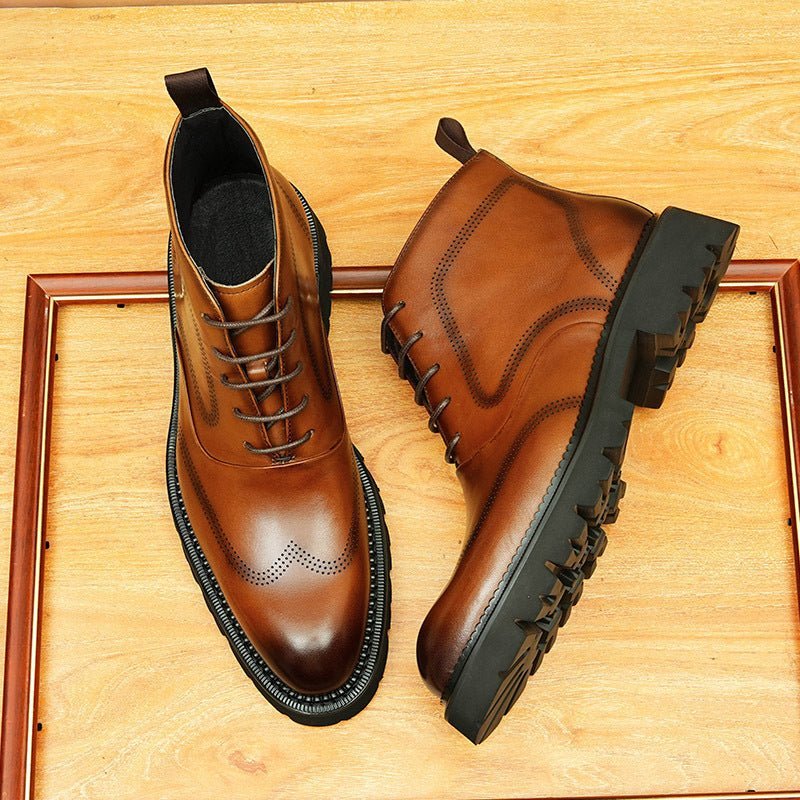 lace up dress boots men's fashion Ankle bootsyes