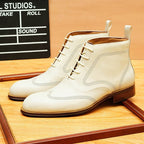 lace up dress leather boots mens fashion Ankle bootsyes