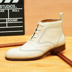 lace up dress leather boots mens fashion Ankle bootsyes
