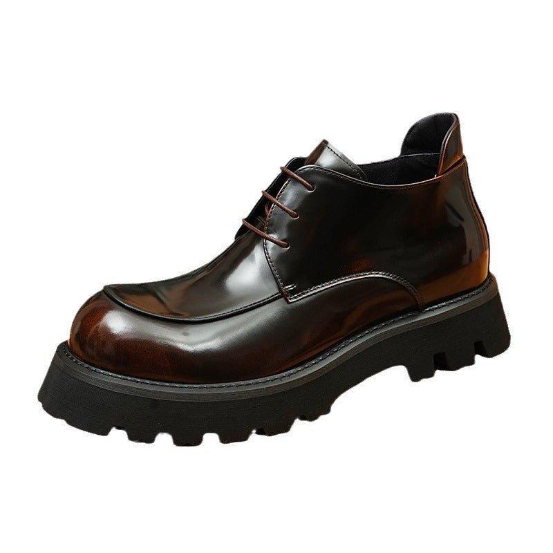 lace up men's style dress boots thick sole Ankle bootsyes