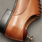 Luxury Lattice Pattern Derby: Elegant Social Gala Dress Shoesyes