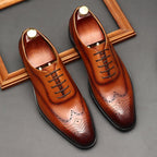 Medallion Brogue Oxfords: Men's Fashion Wedding Dress Shoesyes