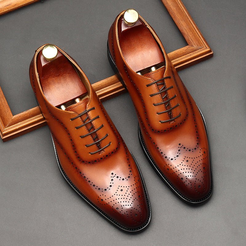 Medallion Brogue Oxfords: Men's Fashion Wedding Dress Shoesyes