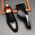 Medallion Brogue Oxfords: Men's Fashion Wedding Dress Shoesyes
