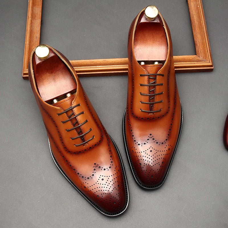 Medallion Brogue Oxfords: Men's Fashion Wedding Dress Shoesyes