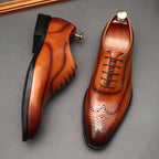 Medallion Brogue Oxfords: Men's Fashion Wedding Dress Shoesyes