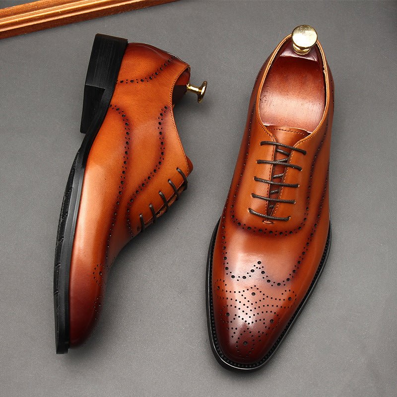 Medallion Brogue Oxfords: Men's Fashion Wedding Dress Shoesyes