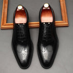 Medallion Brogue Oxfords: Men's Fashion Wedding Dress Shoesyes