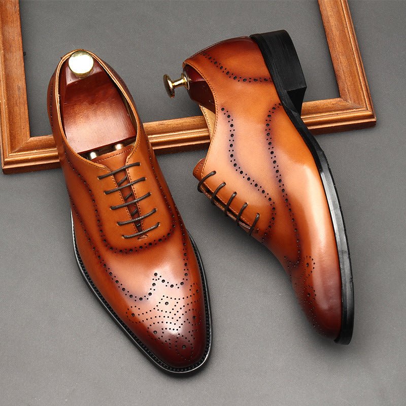 Medallion Brogue Oxfords: Men's Fashion Wedding Dress Shoesyes