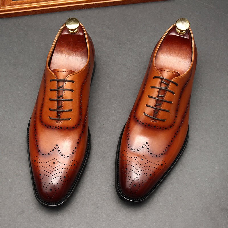 Medallion Brogue Oxfords: Men's Fashion Wedding Dress Shoesyes