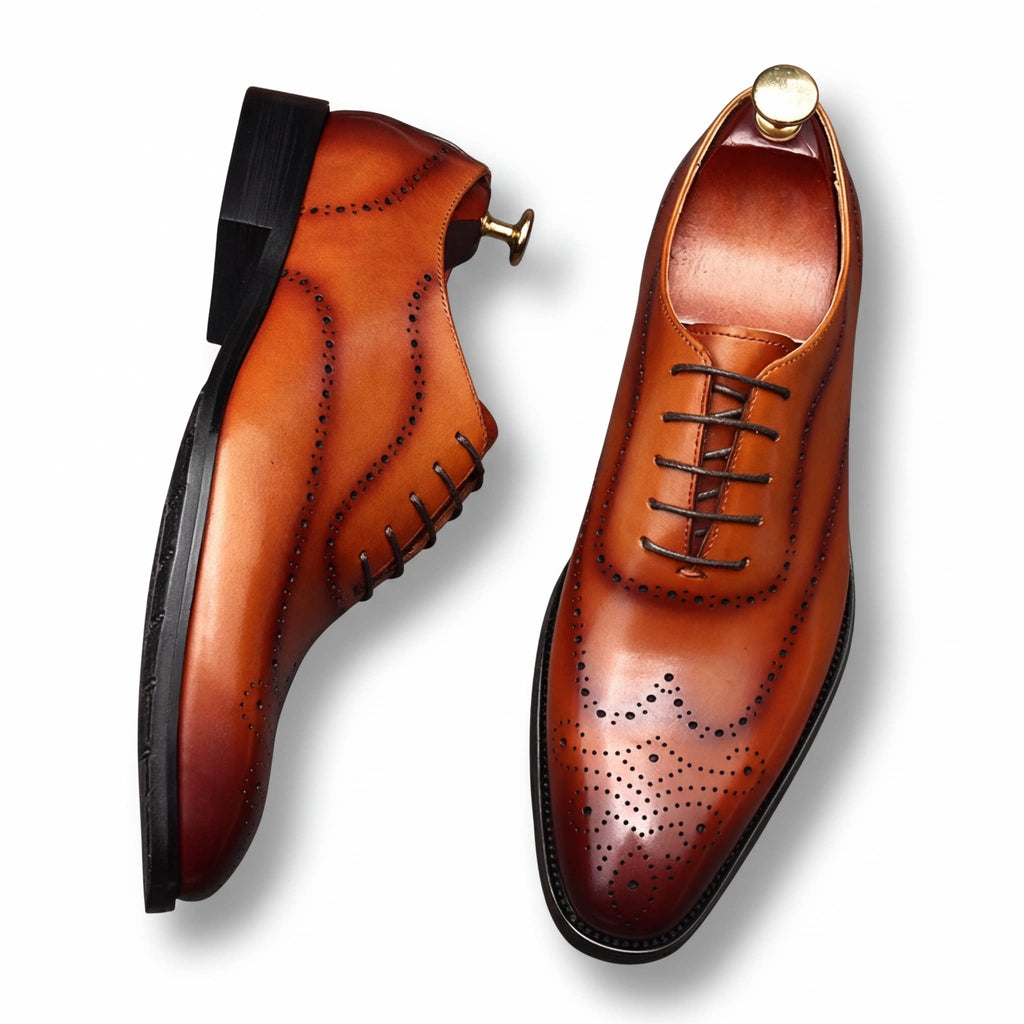 Medallion Brogue Oxfords: Men's Fashion Wedding Dress Shoesyes