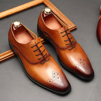 Medallion Toe Oxfords: Modern Fashion Wedding Men's Dress Shoesyes