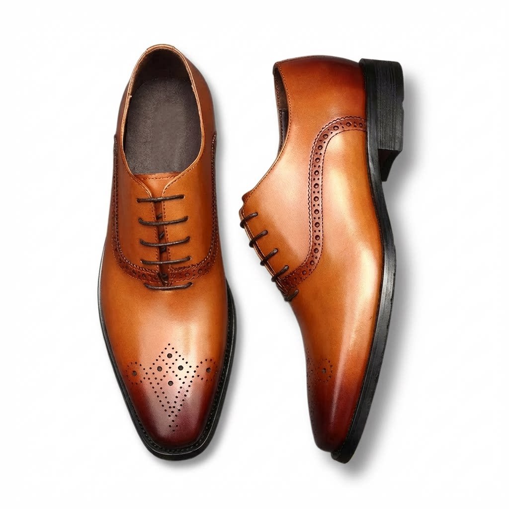 Medallion Toe Oxfords: Modern Fashion Wedding Men's Dress Shoesyes