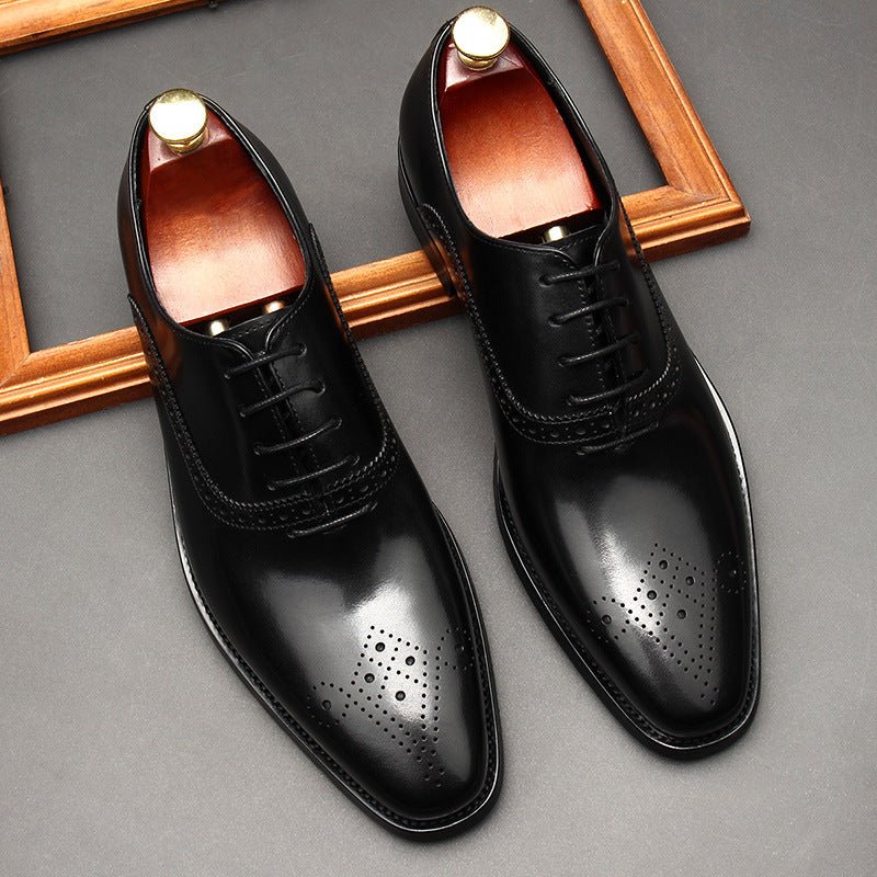 Medallion Toe Oxfords: Modern Fashion Wedding Men's Dress Shoesyes