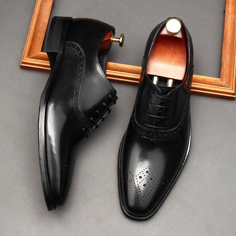 Medallion Toe Oxfords: Modern Fashion Wedding Men's Dress Shoesyes