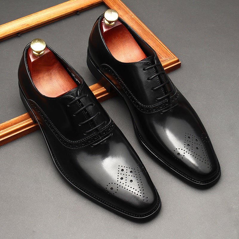 Medallion Toe Oxfords: Modern Fashion Wedding Men's Dress Shoesyes
