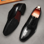 Medallion Toe Oxfords: Modern Fashion Wedding Men's Dress Shoesyes