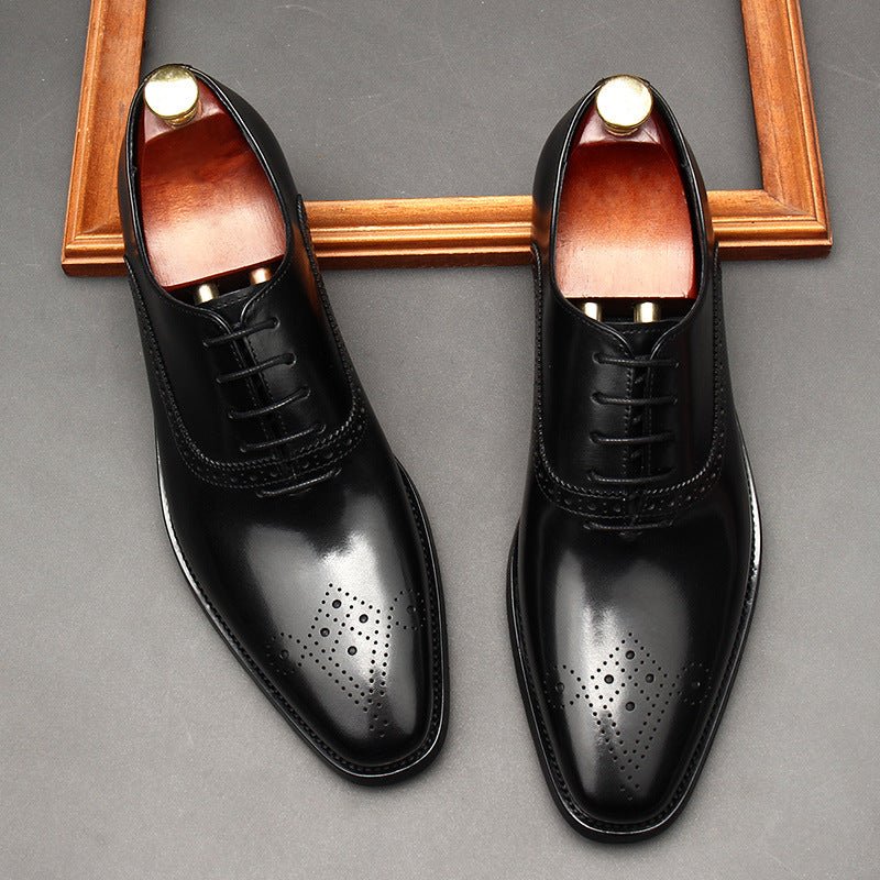 Medallion Toe Oxfords: Modern Fashion Wedding Men's Dress Shoesyes