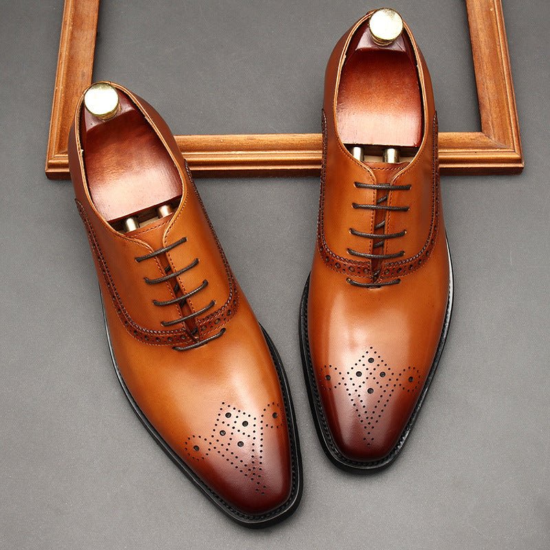 Medallion Toe Oxfords: Modern Fashion Wedding Men's Dress Shoesyes