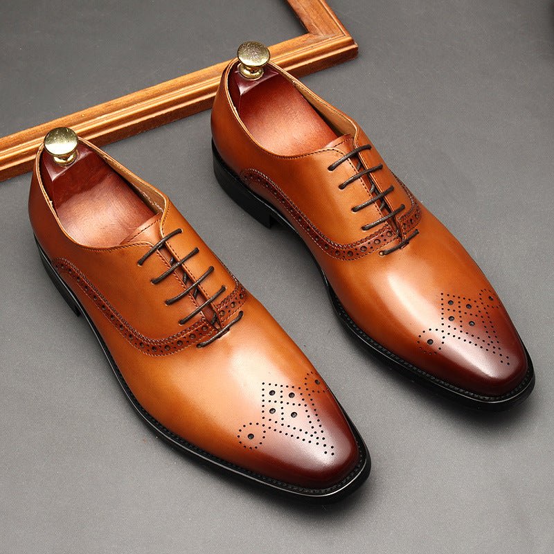 Medallion Toe Oxfords: Modern Fashion Wedding Men's Dress Shoesyes