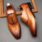 Medallion Toe Oxfords: Modern Fashion Wedding Men's Dress Shoesyes