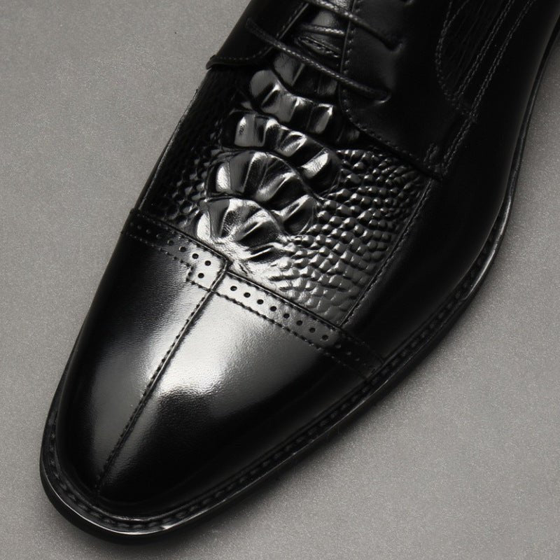 Men's 3D Croc Head Derby Shoes: Stylish Wedding Formal Dress Shoesyes