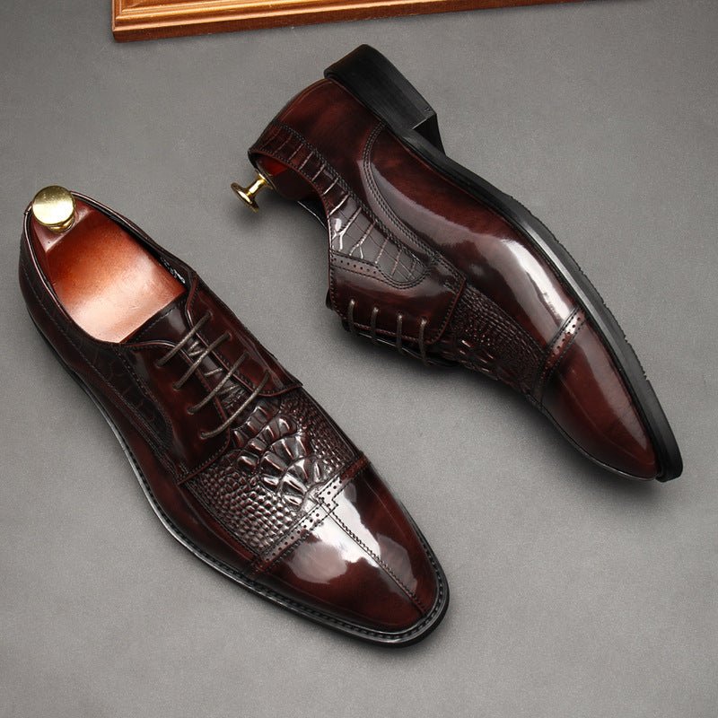 Men's 3D Croc Head Derby Shoes: Stylish Wedding Formal Dress Shoesyes