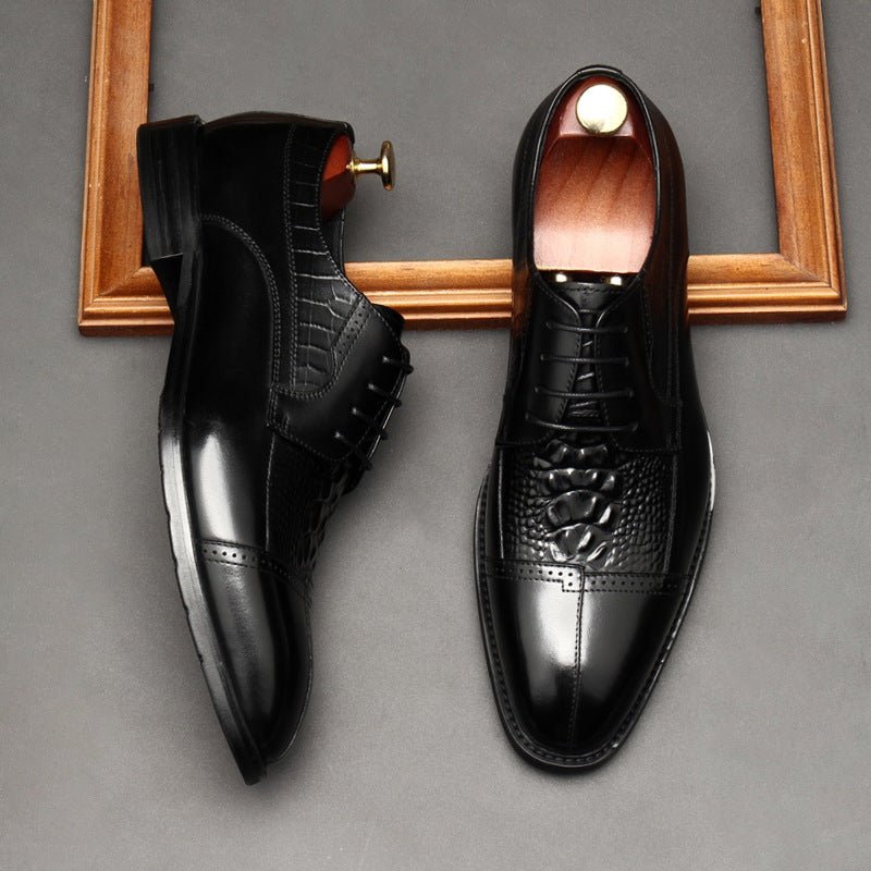Men's 3D Croc Head Derby Shoes: Stylish Wedding Formal Dress Shoesyes