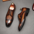 Men's 3D Croc Head Derby Shoes: Stylish Wedding Formal Dress Shoesyes
