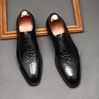 Men's 3D Croc Head Derby Shoes: Stylish Wedding Formal Dress Shoesyes