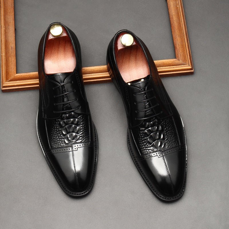 Men's 3D Croc Head Derby Shoes: Stylish Wedding Formal Dress Shoesyes
