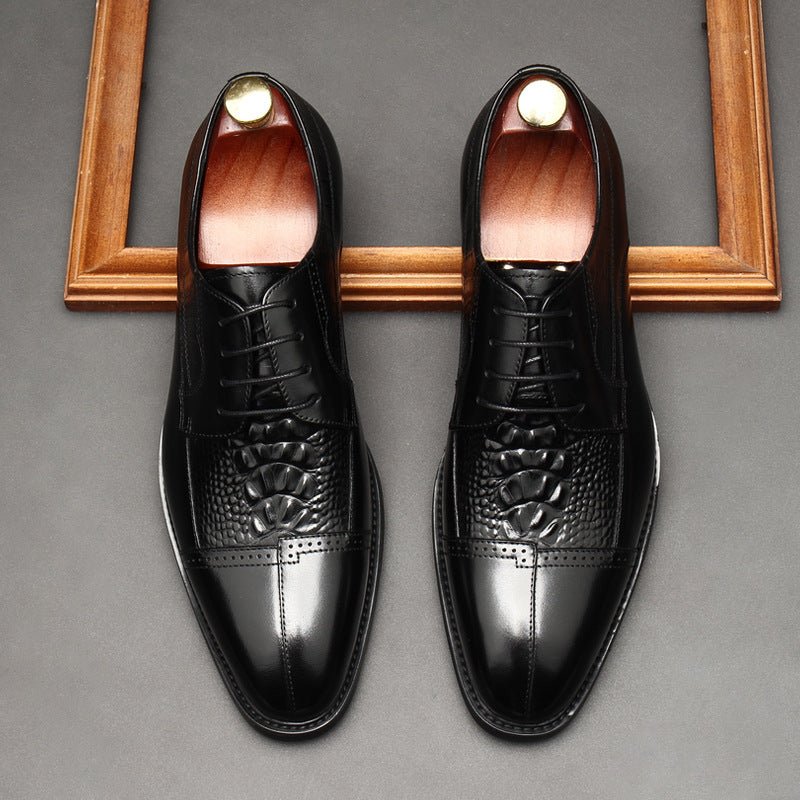 Men's 3D Croc Head Derby Shoes: Stylish Wedding Formal Dress Shoesyes