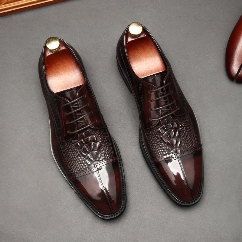 Men's 3D Croc Head Derby Shoes: Stylish Wedding Formal Dress Shoesyes