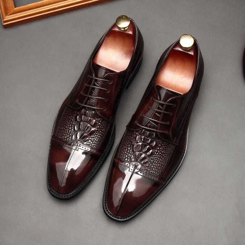 Men's 3D Croc Head Derby Shoes: Stylish Wedding Formal Dress Shoesyes
