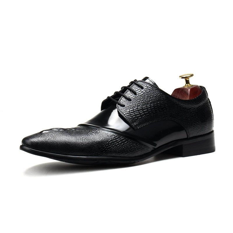 Men's 3D Crocodile Derby Shoes: Stylish Wedding Formal Dress Shoesyes