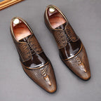 Men's 3D Crocodile Derby Shoes: Stylish Wedding Formal Dress Shoesyes