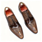 Men's 3D Crocodile Derby Shoes: Stylish Wedding Formal Dress Shoesyes